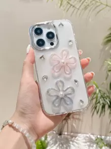 Funda de teléfono a prueba de golpes compatible con iPhone, 1 pieza de TPU con acabado metálico y diseño de girasol, para el Día de San Valentín