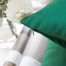 1 Miếng màu trơn Vỏ đệm không cần chất độn , Nhung Vỏ gối Đối với Sofa , Nhà  Đồ trang trí - xanh quân đội - Xem 4