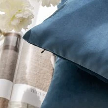 1 Miếng màu trơn Vỏ đệm không cần chất độn , Nhung Vỏ gối Đối với Sofa , Nhà  Đồ trang trí - Màu xanh bụi bặm - Xem 4