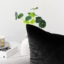 1入組素色靠墊套不附帶墊芯,絲絨枕套適用於沙發,家庭裝飾用品 - 黑色 - 查看 4