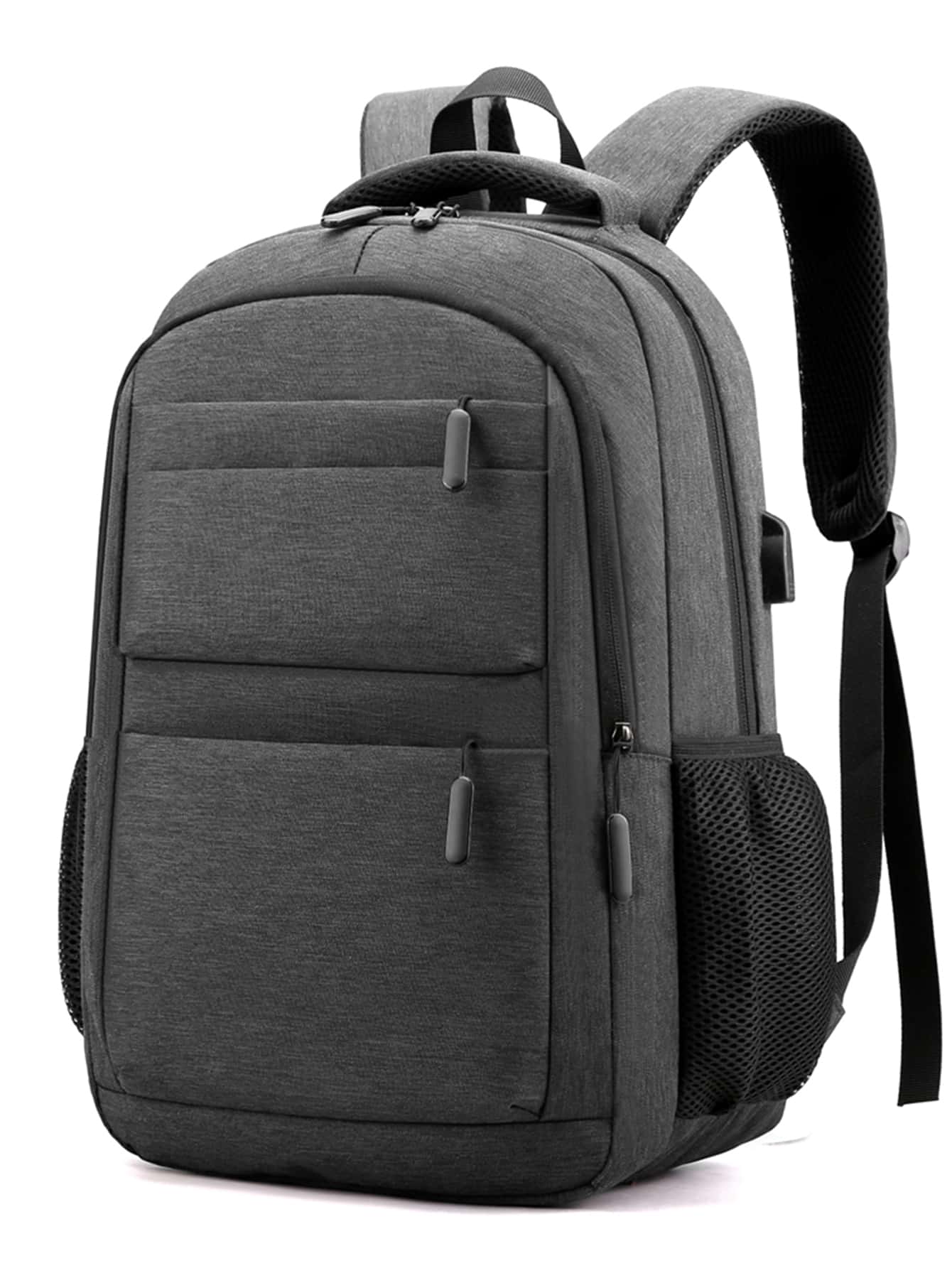 Women's Backpack, Thickening Material, Large Capacity, Casual Student Bookbag, Multi-Layer Storage Bag, Travel Computer Double Shoulder Bag - Dark Grey - View 1