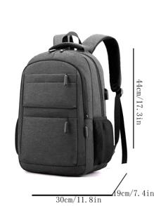 Women's Backpack, Thickening Material, Large Capacity, Casual Student Bookbag, Multi-Layer Storage Bag, Travel Computer Double Shoulder Bag - Dark Grey - View 6