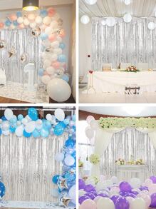 1 Miếng 3.3 X Màu bạc Sọc Ánh sáng lung linh Rèm cửa Bối cảnh Cho bữa tiệc Đồ trang trí , Sinh nhật Các bữa tiệc Gian hàng ảnh Bối cảnh - Bạc - Xem 5