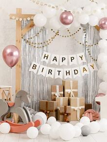 1 Miếng 3.3 X Màu bạc Sọc Ánh sáng lung linh Rèm cửa Bối cảnh Cho bữa tiệc Đồ trang trí , Sinh nhật Các bữa tiệc Gian hàng ảnh Bối cảnh - Bạc - Xem 3