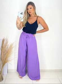 Women Pants - 淡紫色 - 查看 2