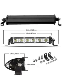 LED超薄燈條單排越野前杠中網輔助照明改裝射燈 - 黑色 - 查看 4