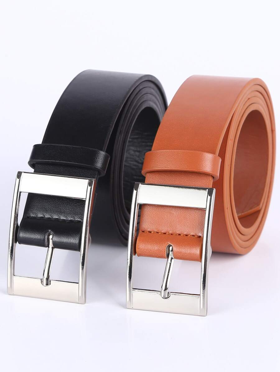 2 chiếc thắt lưng đen nam khóa vuông phong cách Halloween, thường ngày, kinh doanh, đường phố, boho, phương Tây, ngoài trời, quà tặng cho nam giới, chồng, bạn trai, cha, bố, giáng sinh - Nhiều màu - Xem 1