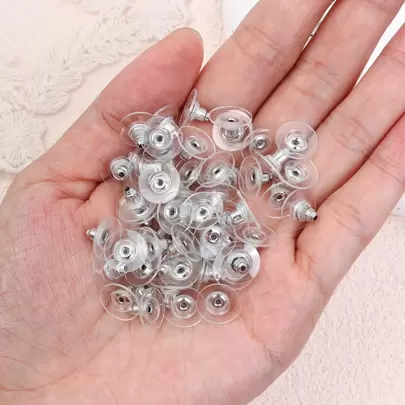 100개 화이트 K-컬러 귀마개 디스크, 철 총알 귀마개, 나비 귀마개