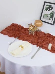 Explosive Pleated Gauze Table Runner Country Wedding Party Table Decoration Holiday Gift Table Runner Table Towel Multi-Color Options