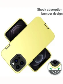 3-Layer Heavy Duty Car Bumper Cover Shock Absorber Anti-Dust Phone Case Compatible With Apple Phones - Yellow - View 2