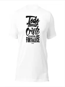 Playera Cristiana Todo lo Puede - Blanco - Ver 1