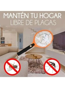 Raqueta Eléctrica Mata Mosquitos Y Moscas Recargable C/led leody - Negro - Ver 5