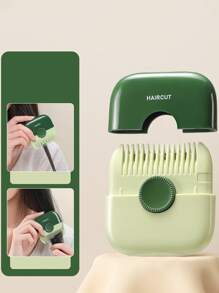 1pc Dual Purpose Hair Trimming & Bangs Cutting Comb, Prevent Hair Damage - Green - View 1