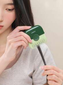 1pc Dual Purpose Hair Trimming & Bangs Cutting Comb, Prevent Hair Damage - Green - View 3