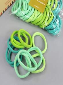 女孩日常款髮圈，適用於休閒髮型 - 綠色 - 查看 3