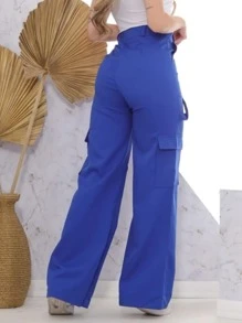 Women Pants - 藍色 - 查看 2