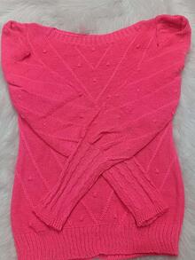 Women Knit Tops - 珊瑚粉 - 查看 2