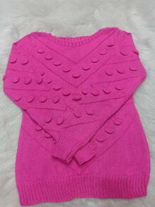 Women Knit Tops - 玫紅色 - 查看 2