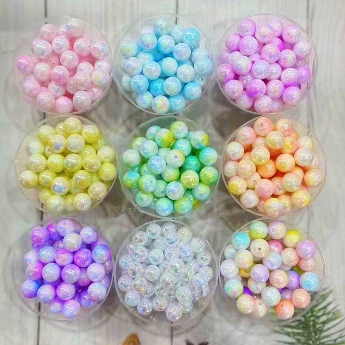 1pack Simple PMMA DIY Acrylic Beads For Women For DIY Jewelry Making - AB color round beads - View 1
