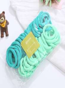 女孩日常款髮圈，適用於休閒髮型 - 綠色 - 查看 10