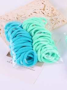 女孩日常款髮圈，適用於休閒髮型 - 綠色 - 查看 7
