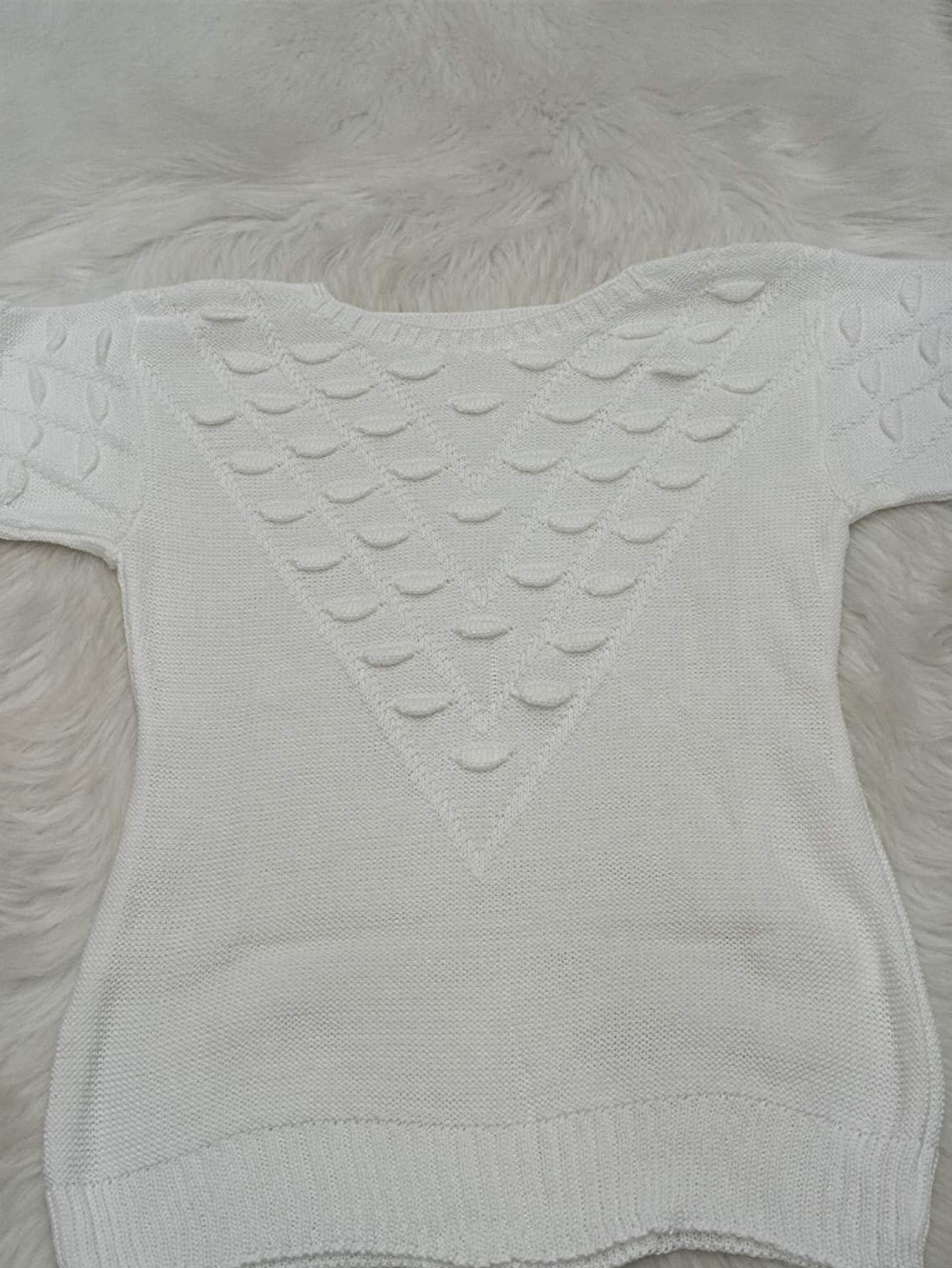 Women Knit Tops - 白色 - 查看 1