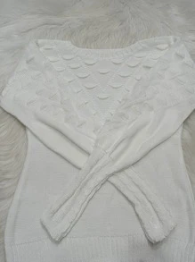Women Knit Tops - 白色 - 查看 2