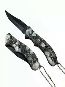 Folding Tactical Knife With Chain - 灰色 - 查看 1
