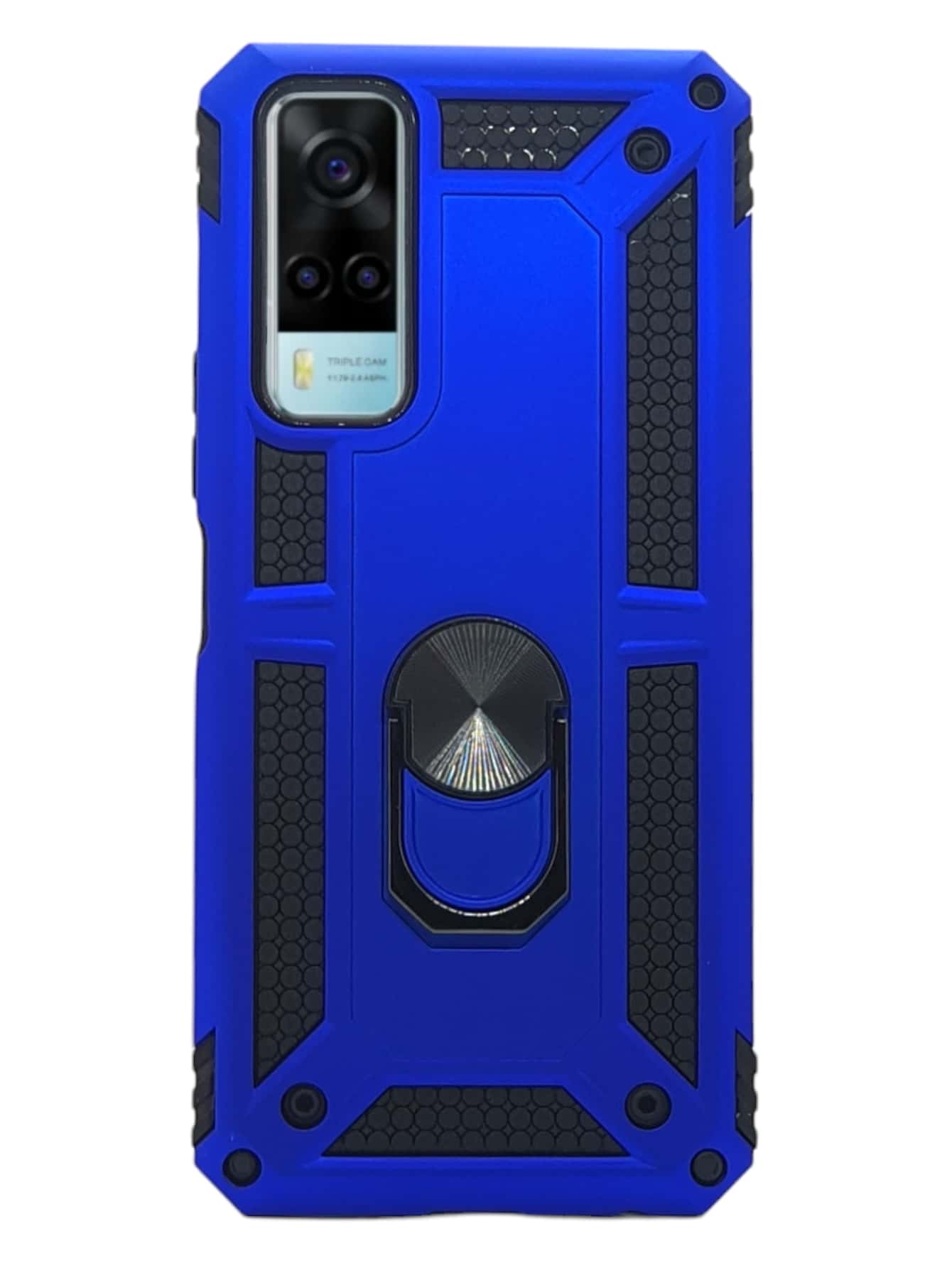 Funda Anillo Uso Rudo Alto Impacto Para Vivo Y53s }s 2 Micas De Cristal Templado - azul real - Ver 1