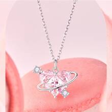 1 Miếng Màu hồng Kim cương Tim Hành tinh Dây chuyền Đối với phụ nữ , Linh hoạt Phụ kiện Với Phong cách ins , Thanh tú Xương quai xanh Chuỗi , Hợp thời - Nhiều màu - Xem 1