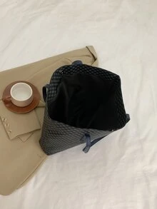 Túi Tote Túi Đeo Vai Thời Trang Dung Tích Lớn - Màu xanh lam - Xem 3
