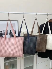 Túi Tote Túi Đeo Vai Thời Trang Dung Tích Lớn - Màu xanh lam - Xem 2