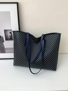 Túi Tote Túi Đeo Vai Thời Trang Dung Tích Lớn - Màu xanh lam - Xem 1