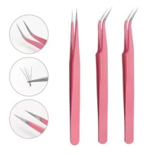 Chic & Fun Kit 3 Pin;a Cor Rosa Curva e Reta para Alongamento Cílios - Pink - Visão 2