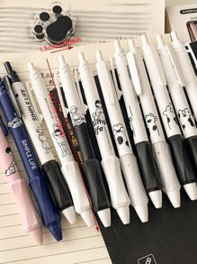 6入組/套平滑寫作&速幹黑色中性筆,0.5mm點尺寸,理想適用於和 - 彩色 - 查看 7