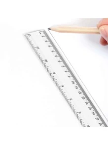 1 Paquete de reglas de plástico rectas transparentes con centímetros y pulgadas, de 5.9 pulgadas/7.8 pulgadas/11.8 pulgadas, herramienta de medición acrílica para estudiantes, escuela y oficina - Blanco - Ver 2
