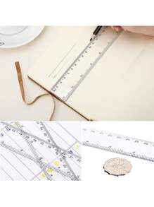 1 Paquete de reglas de plástico rectas transparentes con centímetros y pulgadas, de 5.9 pulgadas/7.8 pulgadas/11.8 pulgadas, herramienta de medición acrílica para estudiantes, escuela y oficina - Blanco - Ver 7