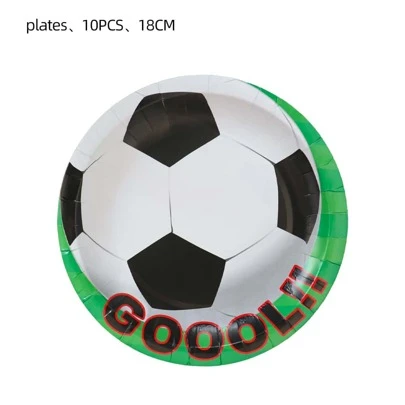 10pcs/pack 7-inch Soccer Pattern Party Paper Plates