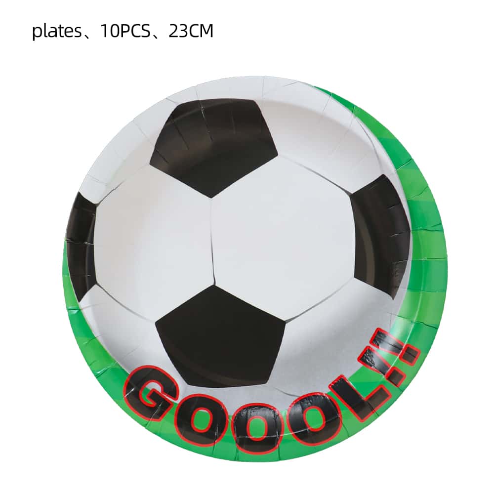 10 piezas/paquete 9 pulgadas fútbol patrón fiesta papel - Verde militar - Ver 1