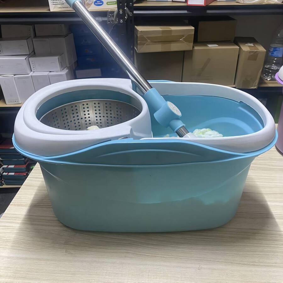 Trapeador mágico 360 spin mop Exprimidor De Acero Con Cubeta - Azul - Ver 1