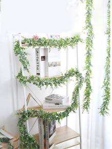 2pcs/1pc Artificial Eucalyptus Leaves & Vines, Evergreen Hanging Plants For Wedding Party Decoration - Green - View 9
