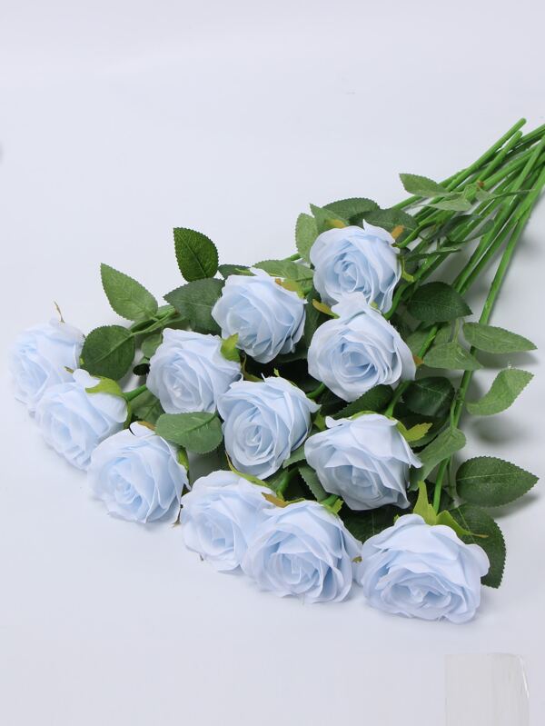 6/10/12 peças Buquê de rosas de seda artificial com hastes longas, ideal para decoração de casamento em casa, dia dos namorados e festas, dia dos namorados, presente