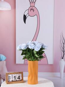 6/10/12pcs Artificial Silk Rose Bouquet With Long Stems, Ideal For Home Wedding Decoration, Valentine's Day & Parties, Valentine Day, Gift Gifts Birthday Graduation - Baby Blue - View 4