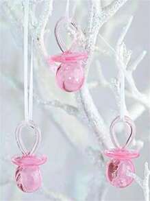 50 cái Thu nhỏ Trong sáng Em bé Núm vú giả Đồ trang trí - Hồng - Xem 4