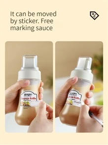 沙拉醬擠壓瓶，番茄醬，蠔油，蜂蜜，食品級廚房調味品瓶 - 白色 - 查看 4