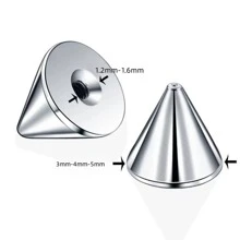 100 件不锈钢穿孔首饰部件，可替换眉环、唇环、舌环、耳环、马蹄鼻环、肚脐环（1.2*3 毫米/1.2*4 毫米/1.6*5 毫米） - 銀色 - 查看 2