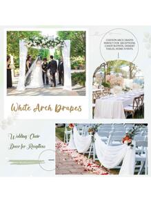 Rèm cửa vòm 1/2 tấm 4,4 yard Rèm phông nền mỏng cho tiệc cưới, trần nhà, rèm cửa tiệc cưới, vải trang trí, Giáng sinh - trắng - Xem 6