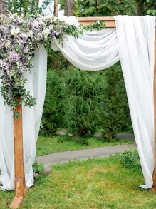 Rèm cửa vòm 1/2 tấm 4,4 yard Rèm phông nền mỏng cho tiệc cưới, trần nhà, rèm cửa tiệc cưới, vải trang trí, Giáng sinh - trắng - Xem 7