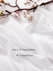 Rèm cửa vòm 1/2 tấm 4,4 yard Rèm phông nền mỏng cho tiệc cưới, trần nhà, rèm cửa tiệc cưới, vải trang trí, Giáng sinh - trắng - Xem 4
