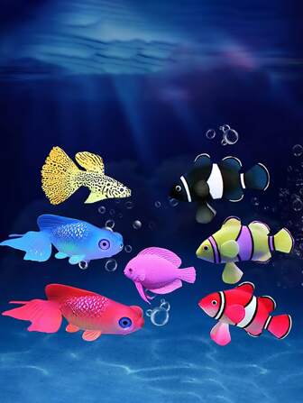 1入組隨機色仿真裝飾金魚裝飾用品帶吸盤式適用於魚缸